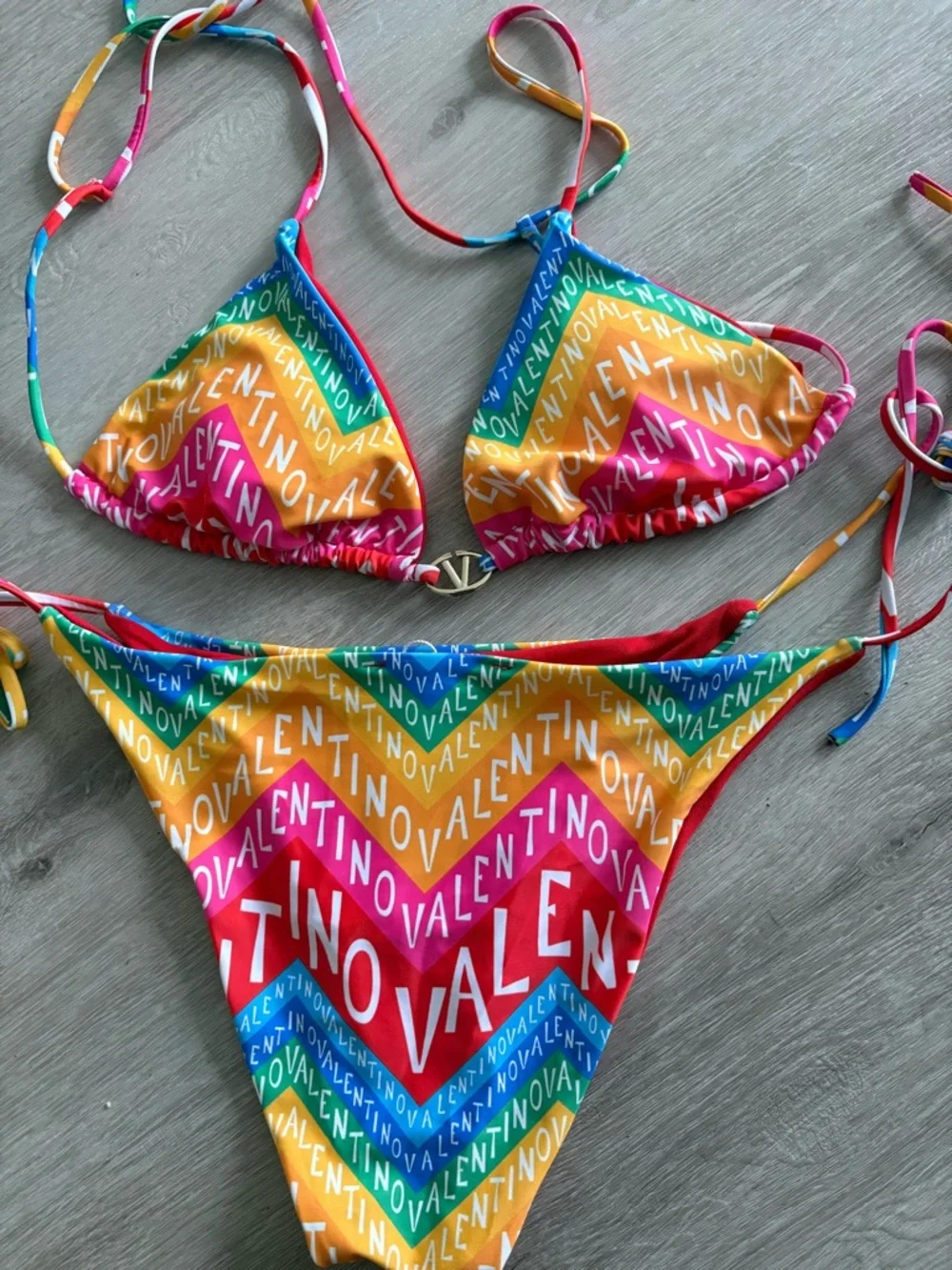 Multicolor Logo Chevron String Bikini - Picture 3 of 3
